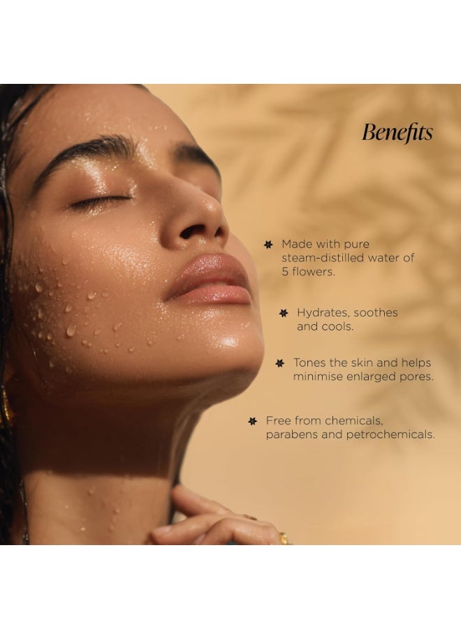 Forest Essentials Facial Tonic Mist with Panchpushp | Hydrating Steam Distilled Ayurvedic Toner with 5 Flowers for Fresh, Dewy Skin | Minimises Pores & Refreshes Skin 130ml - Image 4